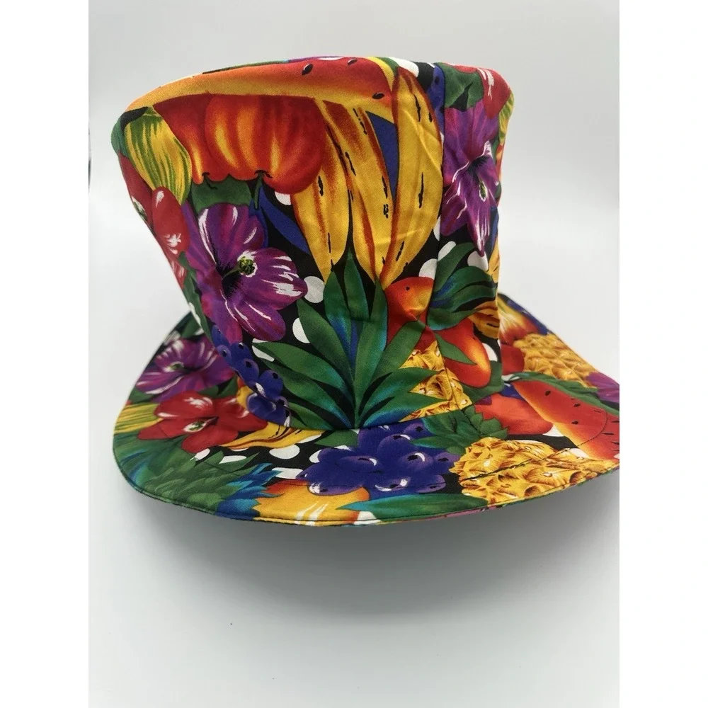 Handmade Reversible Tropical Parrot Fruit Top Hat Festival Costume Luau One Size
